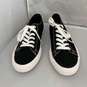 Torrid Black Canvas Sneakers with White Accents